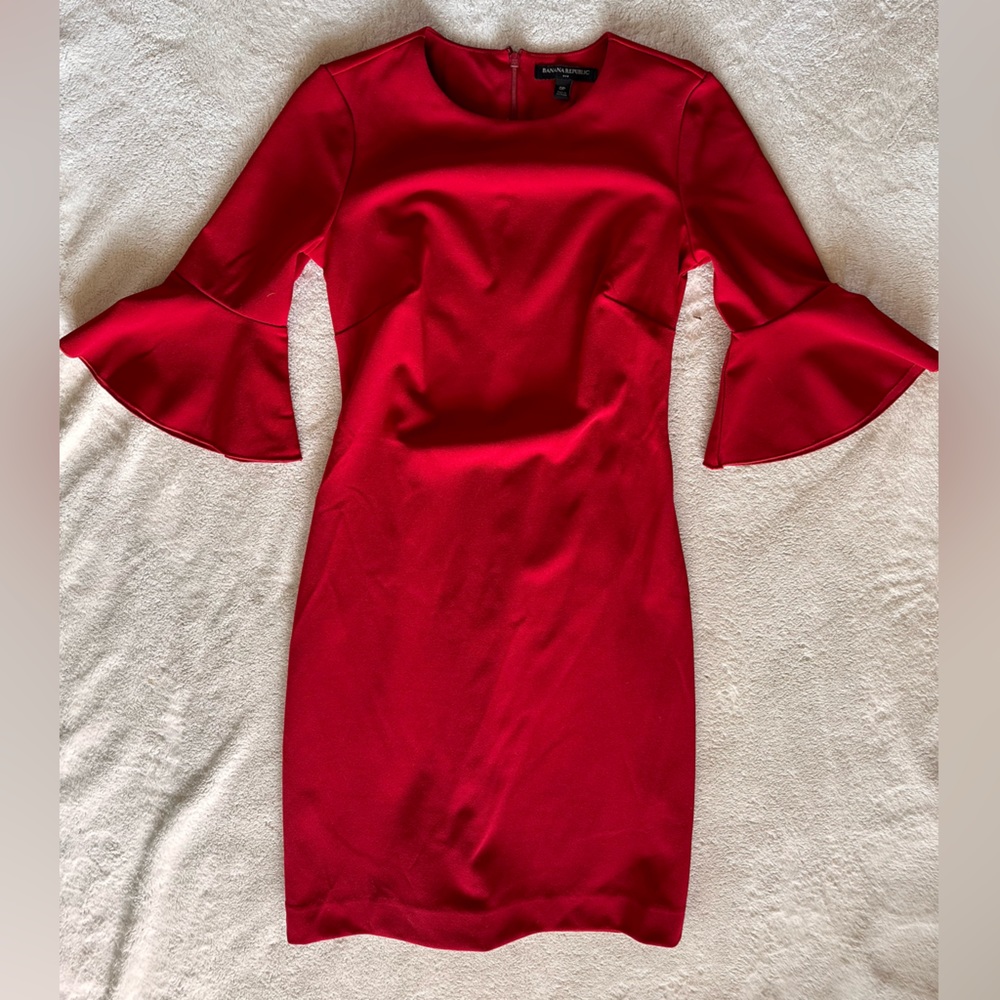 Banana republic red work dress size 0P. Worn once